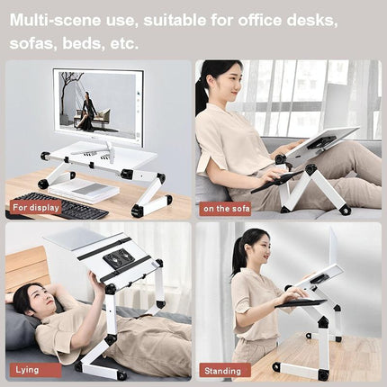 Portable Folding Laptop Desk With Height Adjustment And Storage
