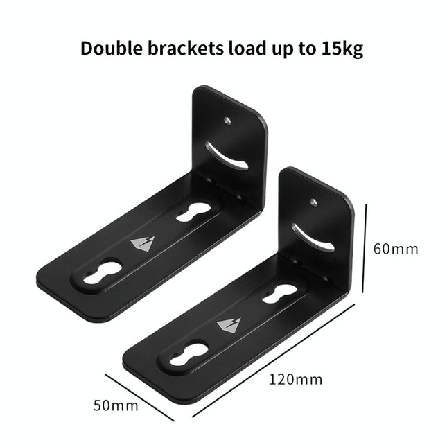 Non-Slip Wall Bracket For Long Strip Speakers - Black