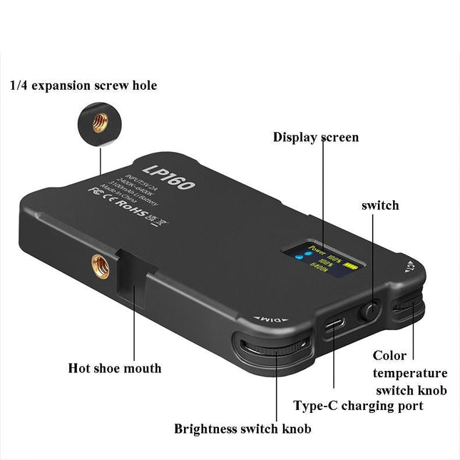 Portable Dual-Temperature Pocket Fill Light With 180 Leds For Mobile Photography