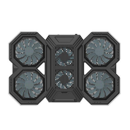 Usb Fan Stand With Phone Holder And Blue Light - 6 Fans