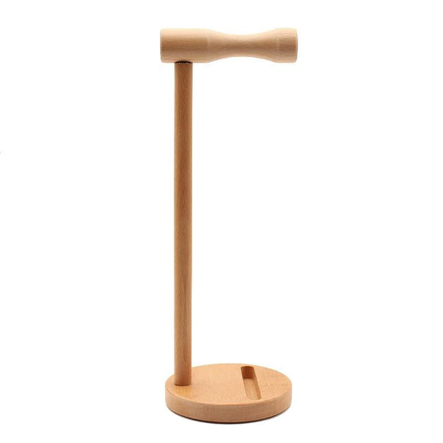 Solid Wood Desktop Headset Display Stand - Elegant Design