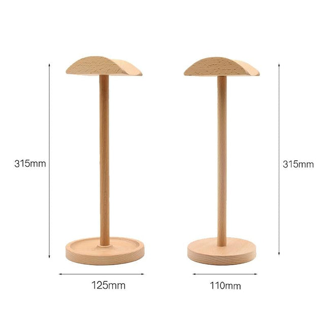 Solid Wood Desktop Headset Display Stand - Elegant Design