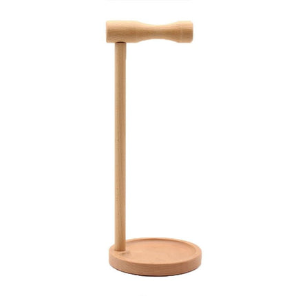 Solid Wood Desktop Headset Display Stand - Elegant Design