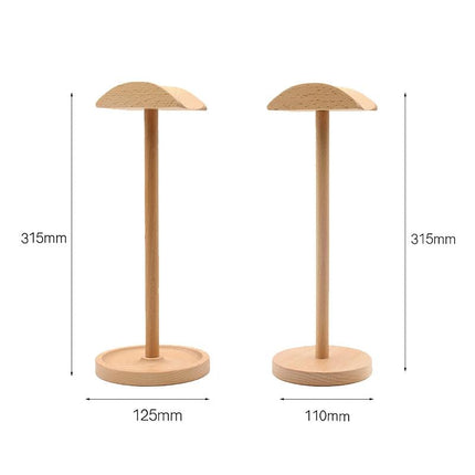 Solid Wood Desktop Headset Display Stand - Elegant Design