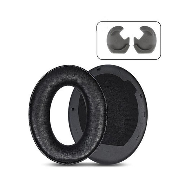 2 Leather Headset Earmuffs For Sony 1000Xm4 - Black Lambskin