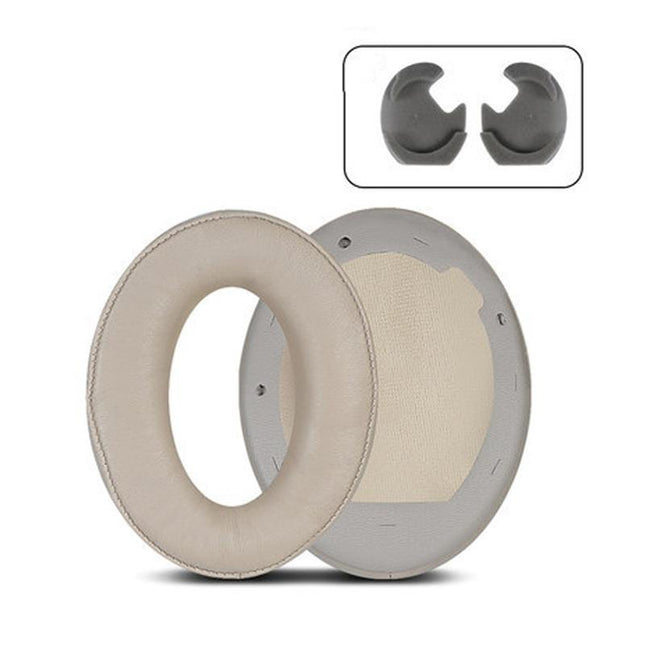2 Leather Headset Earmuffs For Sony 1000Xm4 - Champagne Lambskin No Snap