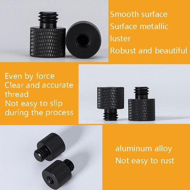 10-Piece Screw Adapter 3 / 8 Female To 1 / 4 Male - Black