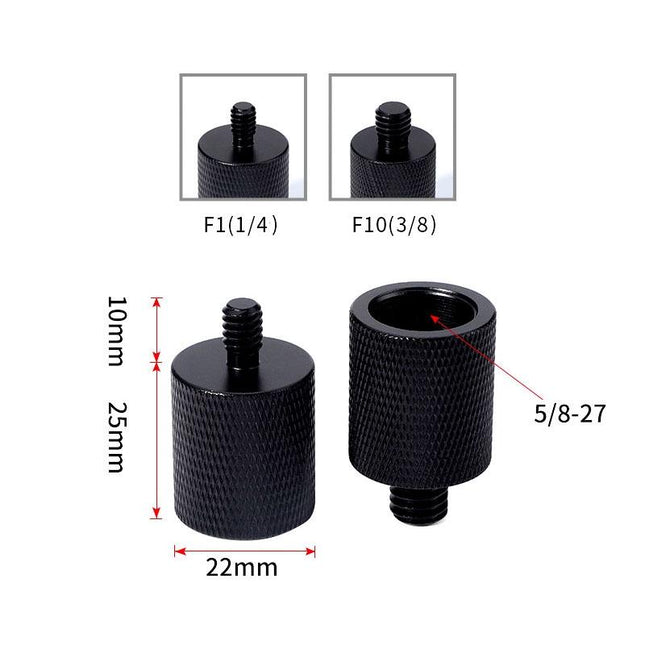 2-Pack Microphone Screw Adapters F10 5 / 8-27 Female To 3 / 8 Male