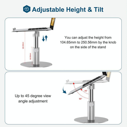 Silver 360 Degree Rotating Aluminum Laptop Stand