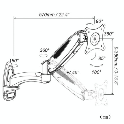 Gas Spring Wall-Mounted Monitor Stand - Factory Design