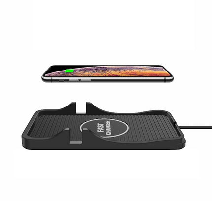 2-In-1 Non-Slip Wireless Charger For C7 Car Navigation - Black