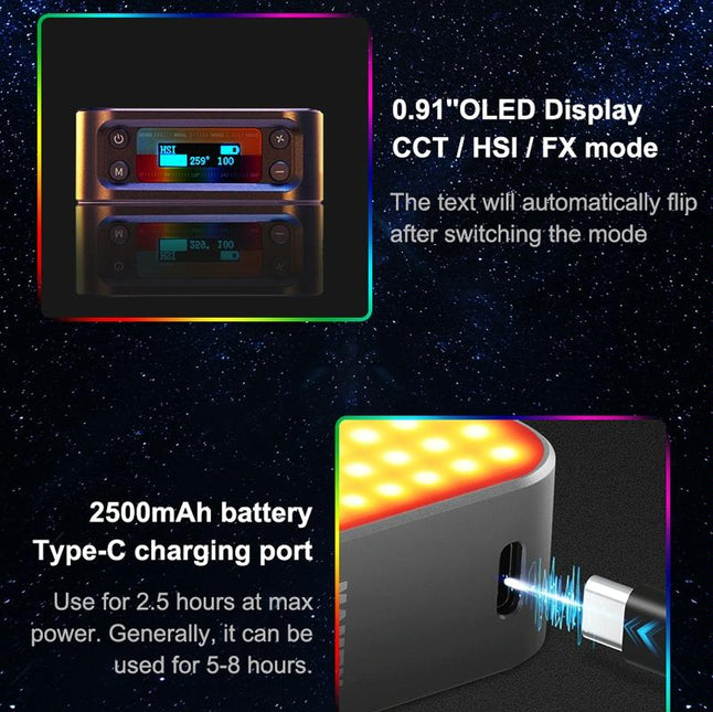 Double-Sided Rgb Led Fill Lights - 66 Leds 2500-9000K