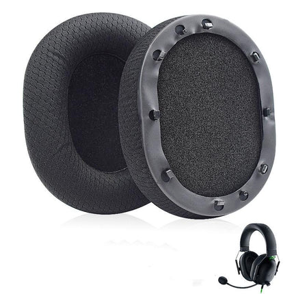 Black Mesh Earpads For Razer Blackshark V2 Usb Sound / Pro Headset - 1 Pair