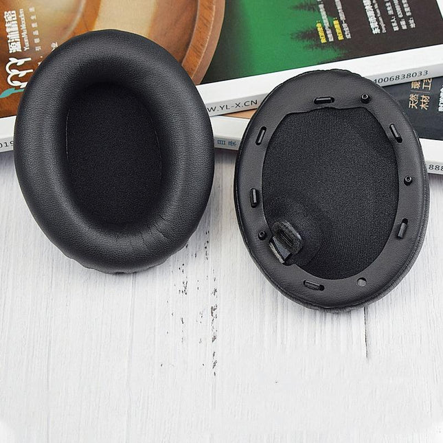 2-Pack Leather Earpads For Sony Wh-1000Xm4 - Black With Buckle