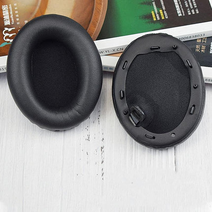 2-Pack Leather Earpads For Sony Wh-1000Xm4 - Black With Buckle
