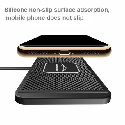 15W Qi Car Wireless Charging Pad - 30Cm Short Cable Anti-Skid