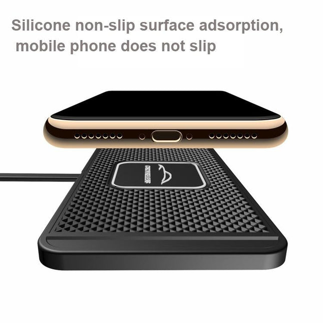 15W Qi Car Wireless Charging Pad - 30Cm Short Cable Anti-Skid