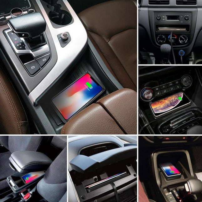 15W Qi Car Wireless Charging Pad - 30Cm Short Cable Anti-Skid