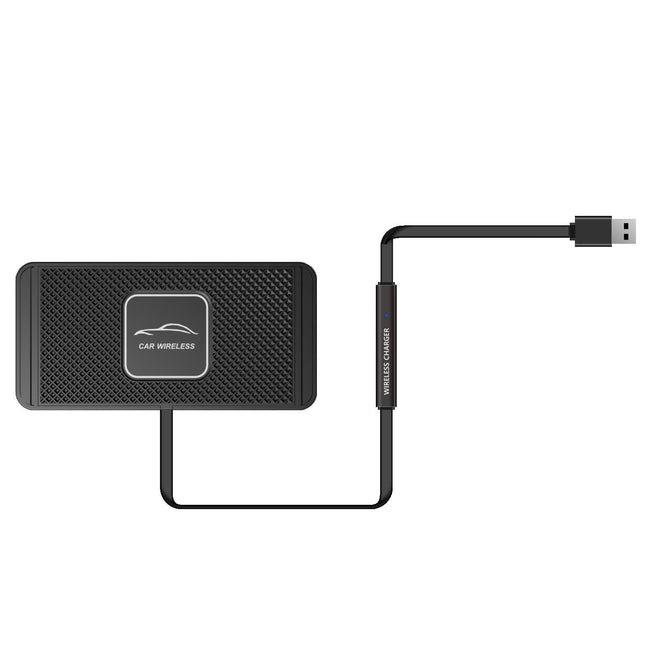 15W Qi Car Wireless Charging Pad - 30Cm Short Cable Anti-Skid