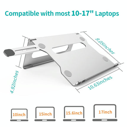Foldable Laptop Stand - Aluminum Alloy Silver