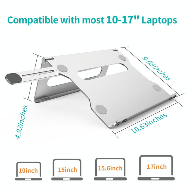 Foldable Laptop Stand - Aluminum Alloy Silver