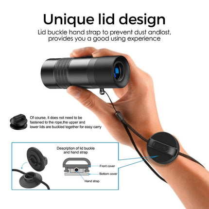 Closest Focus Monocular For Smartphones - 6X Optics Lens - 0.3M - Black