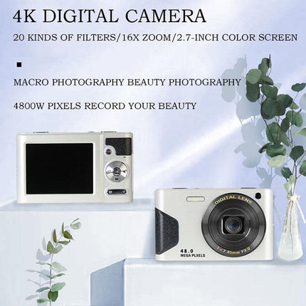 Retro 4K Digital Camera With 2.7 Lcd Screen - 30W Standard White