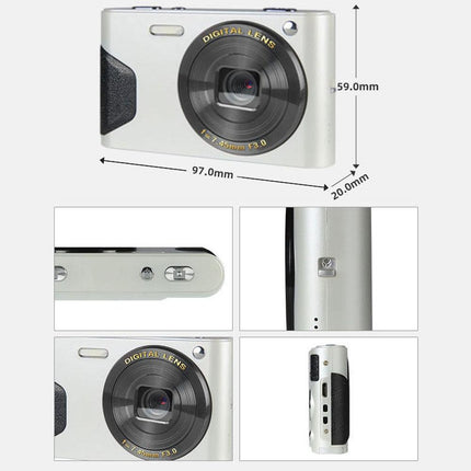 Retro 4K Digital Camera With 2.7 Lcd Screen - 30W Standard White