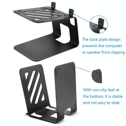 Double Layer Portable All-Aluminum Laptop Stand With Cooling Speaker