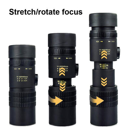 High Definition Monocular Telescope - 10-300X40 Bak4 Prism