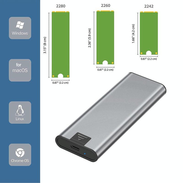 Aluminum M.2 Nvme Usb-C Enclosure