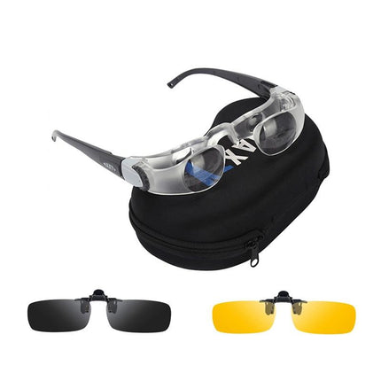 Adjustable Focus Fishing Telescope With Myopia Clip - Yellow & Gray