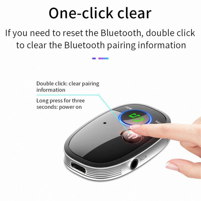 Wireless Car Bluetooth Music Receiver - Black