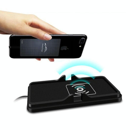 Wireless Car Charger With Anti-Slip Pad - 2 In 1 - 15W - Black