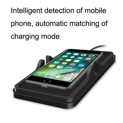 Wireless Car Charger With Anti-Slip Pad - 2 In 1 - 15W - Black