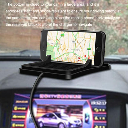 Wireless Car Charger With Anti-Slip Pad - 2 In 1 - 15W - Black