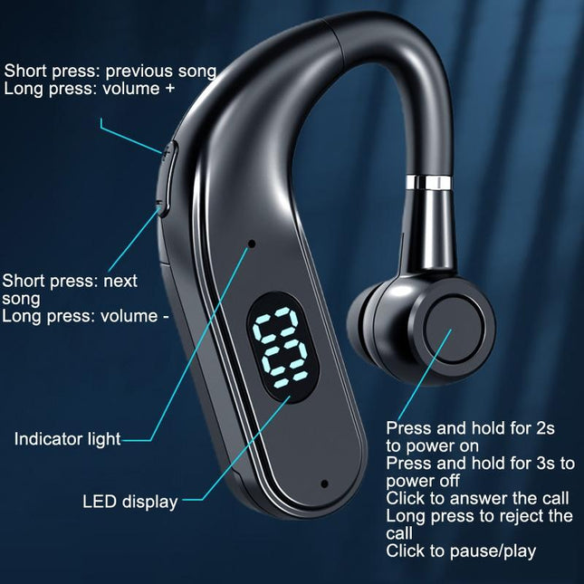 X5 Standard Bluetooth Hanging Ear Sports Headset With Digital Display