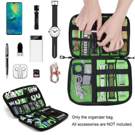 Portable Multifunctional U Disk Storage Bag For Mobile Phone Accessories - Peacock Green