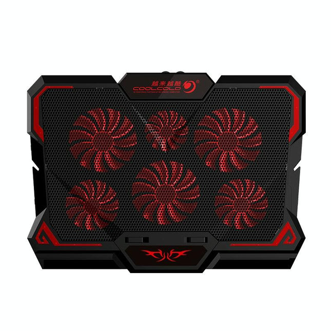 6-Fan Usb Gaming Laptop Cooler With Ports