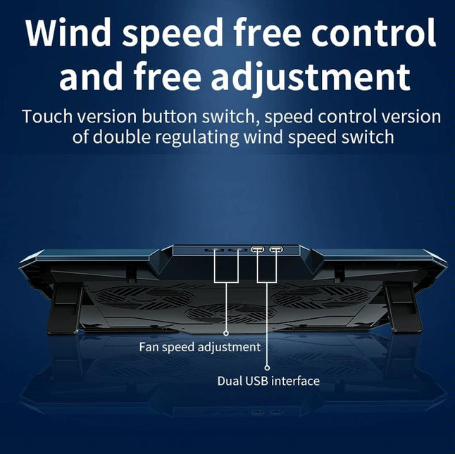 6-Fan Usb Gaming Laptop Cooler With Ports