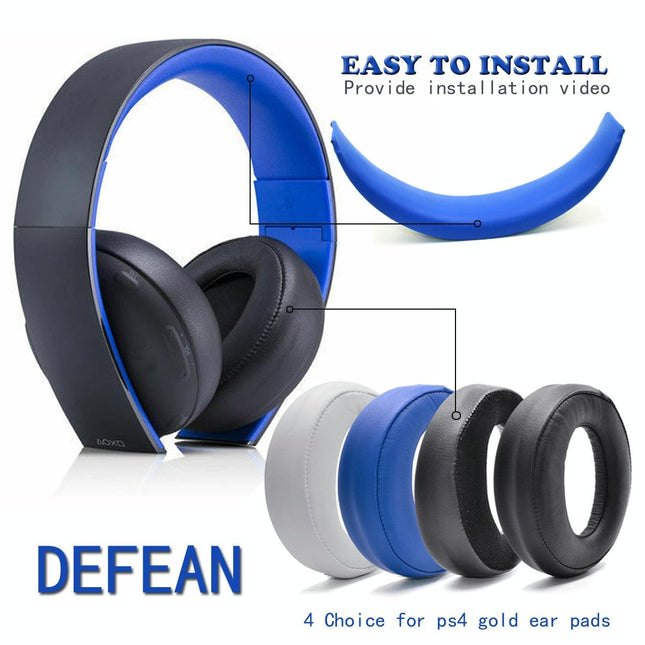2-Pack Headphone Sponge Covers For Sony Ps3 / Ps4 7.1 Gold - Blue