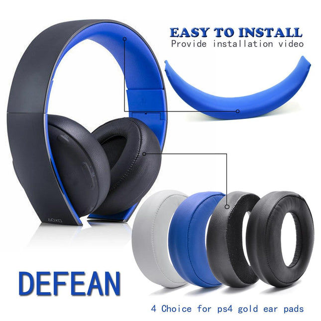 2-Pack Cloth Fiber Earpads For Sony Ps3 / Ps4 7.1 Gold Headphones
