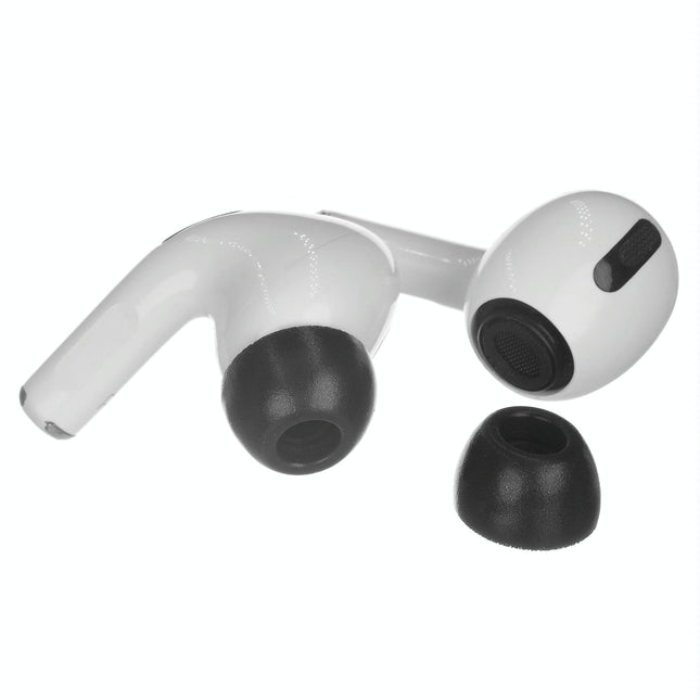 2-Pack Memory Foam Ear Tips For Tws Airpods Pro - Black Large