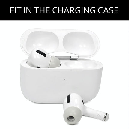 2-Pack Memory Foam Ear Caps For Tws Airpods Pro - Medium Gray