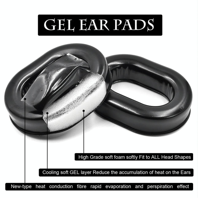 2-Pack Foam Headphone Covers For David Clark H10 - Black Gel