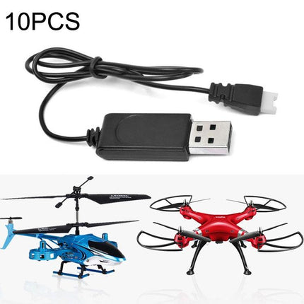 10-Pack Usb Charging Cable For Drone - 3.7V 350Mah Air-To-Air Plug No Protection