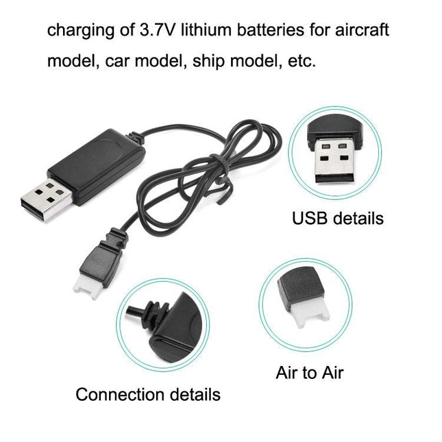 10-Pack Usb Charging Cable For Drone - 3.7V 350Mah Air-To-Air Plug No Protection