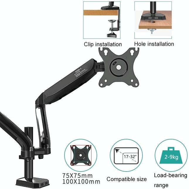 Double Screen Desktop Monitor Bracket - Air Pressure Lift