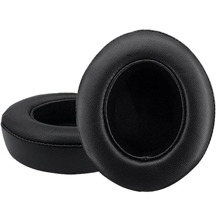Breathable Leather Headphone Covers - 2 Pack Black Sheepskin