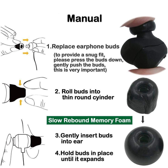 6-Pack Memory Foam Earplugs For Tws Headsets - Medium